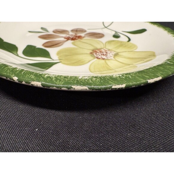 Set of 8 Blue Ridge Southern Potteries Green Briar Bread Plates 6.25” flowers - Picture 6 of 11
